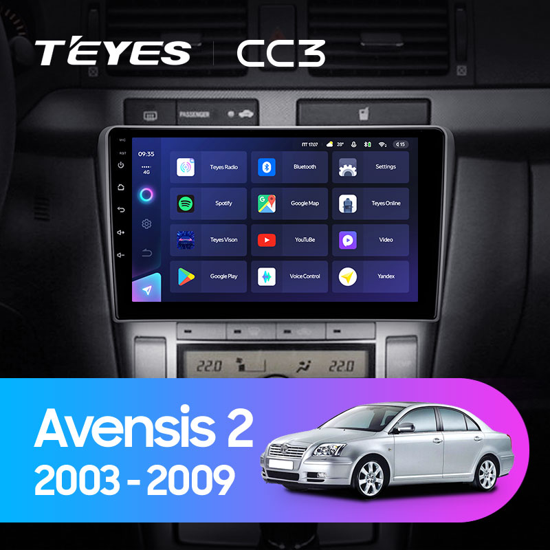 Штатная магнитола Teyes CC3L 4+32G для Toyota Avensis 2003-2009