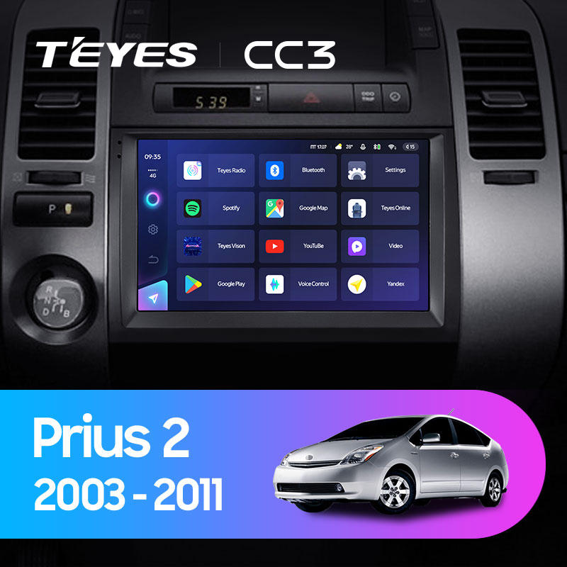Штатная магнитола Teyes CC3L 4+32G для Toyota Prius 2003-2011 (Правый руль)