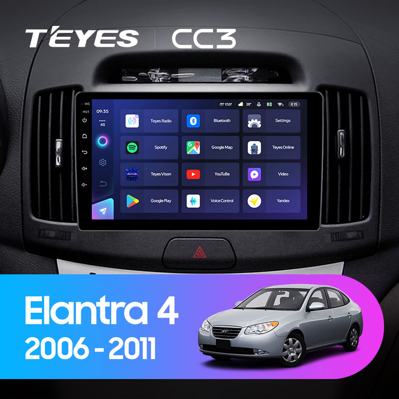 Штатная магнитола Teyes CC3L 4+32G для Hyundai Elantra 4 2006-2011