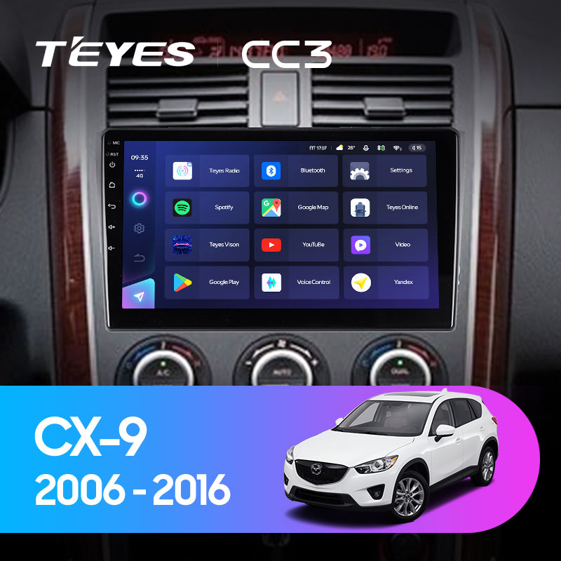 Штатная магнитола Teyes CC3L 4+32G для CX-9 2006-2016