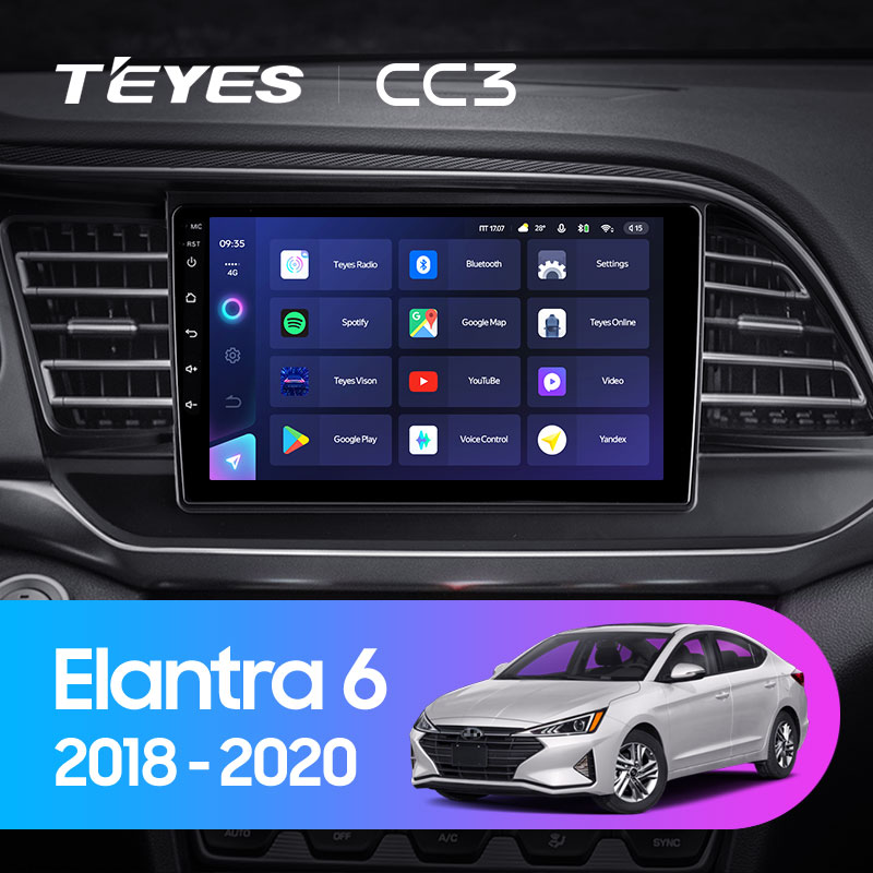 Штатная магнитола Teyes CC3L 4+32G  для Hyundai Elantra 6 2018-2020 ТИП-B