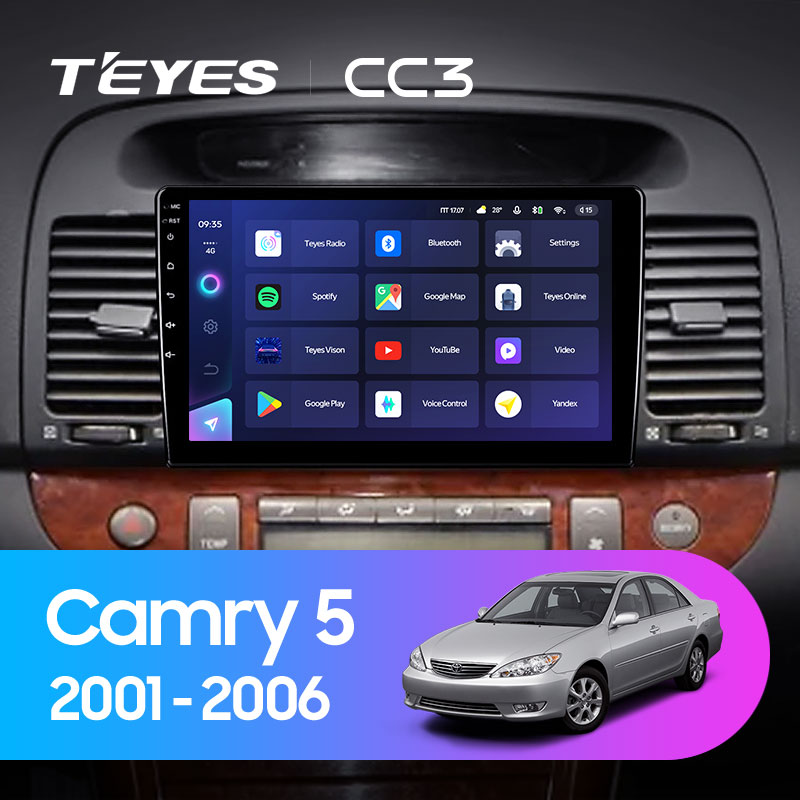 Штатная магнитола Teyes CC3L 4+32G для Toyota Camry 2001-2006 (Правый руль)