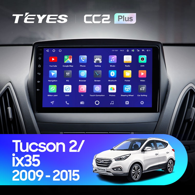 Штатная магнитола Teyes CC2 4+32G  для Hyundai Tucson IX35 2009-2015 ТИП-C
