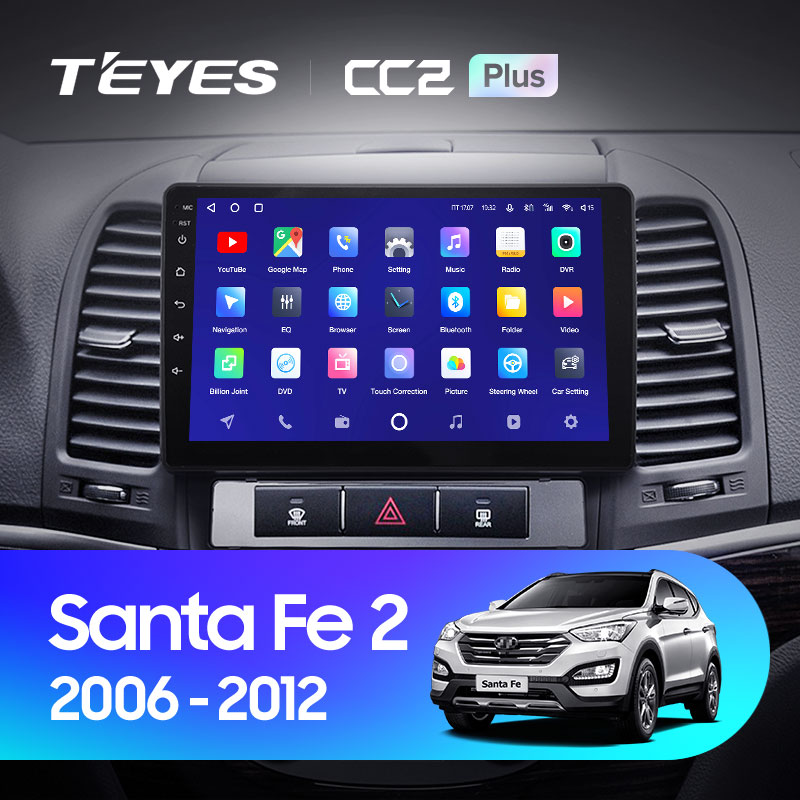 Штатная магнитола Teyes CC2 4+32G для Hyundai Santa Fe 2 2006-2012
