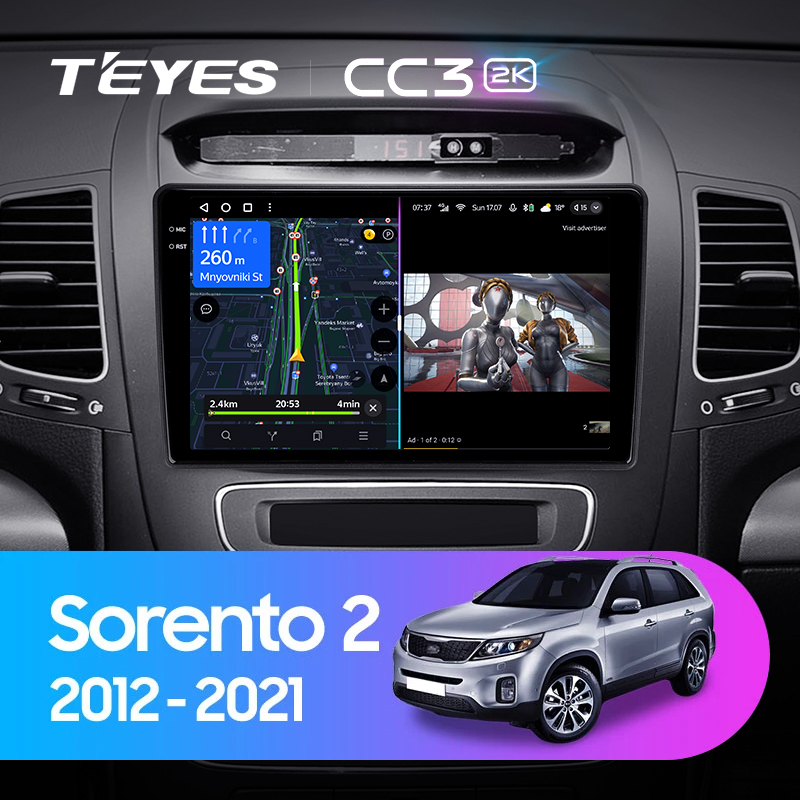 Штатная магнитола Teyes CC3-2K 4+32G для Sorento 2 2012-2021