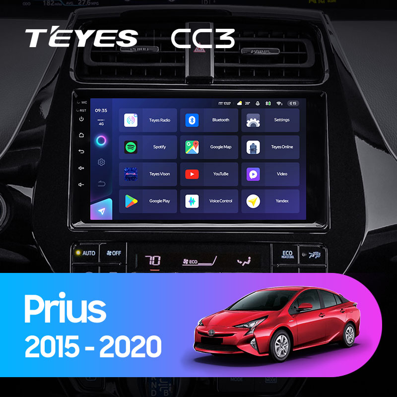 Штатная магнитола Teyes CC3L 4+32G для Toyota Prius 2015-2020 (Правый руль)