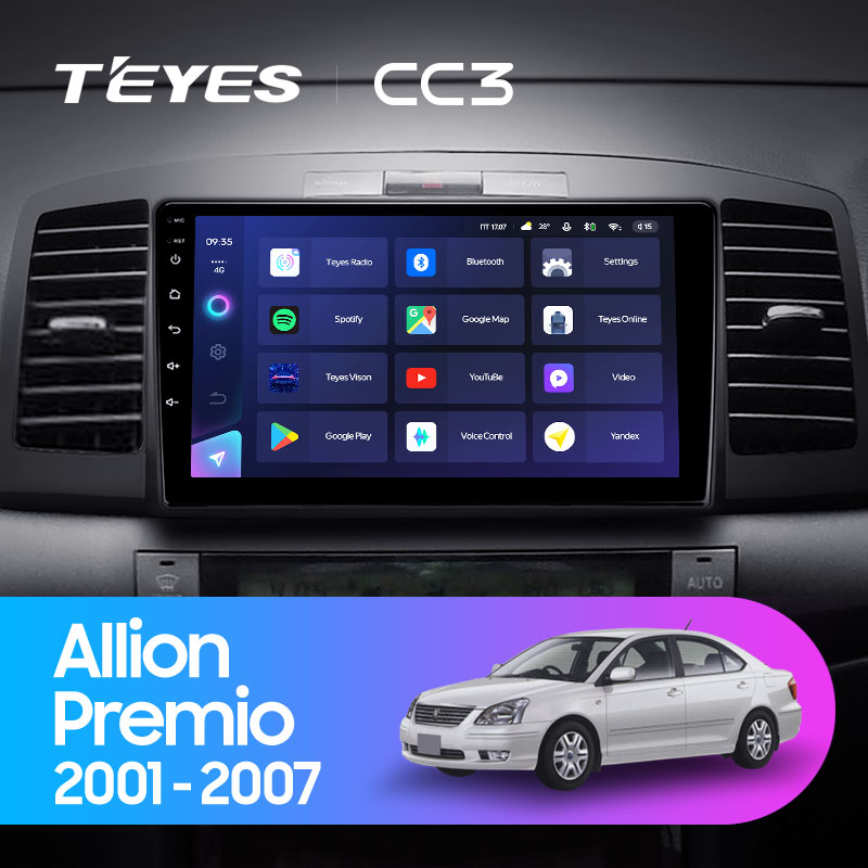 Штатная магнитола Teyes CC3L 4+32G для Allion Premio 2001-2007