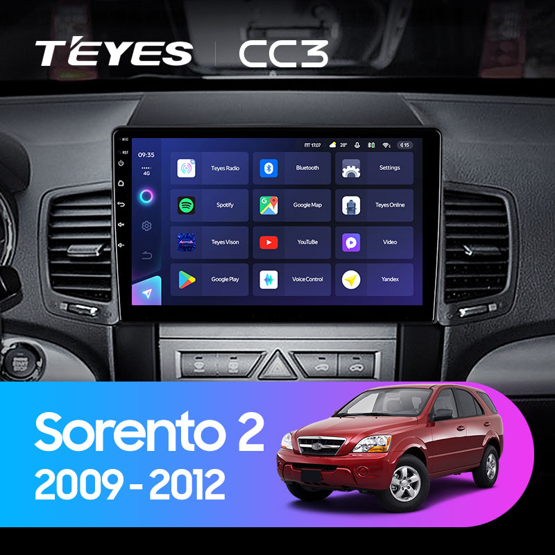 Штатная магнитола Teyes CC3L 4+32G  для Sorento 2 2009-2012 ТИП-A