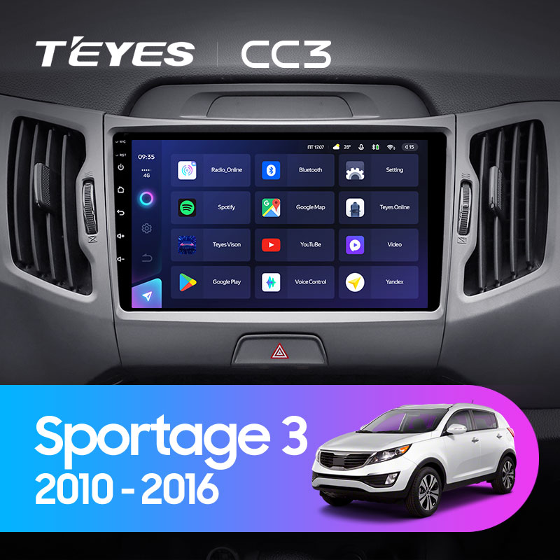 Штатная магнитола Teyes CC3L 4+32G  для Sportage 2010-2016 ТИП-C