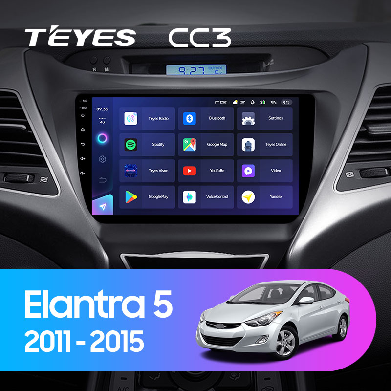 Штатная магнитола Teyes CC3L 4+32G для Hyundai Elantra 5 2011-2015