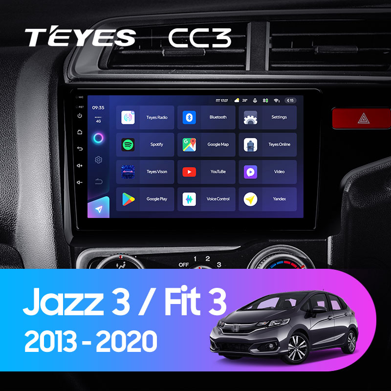Штатная магнитола Teyes CC3L 4+32G  для Jazz Fit 2013-2020 ТИП-B