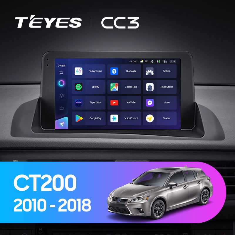 Штатная магнитола Teyes CC3L 4+32G для CT200 CT200h 2010- 2018