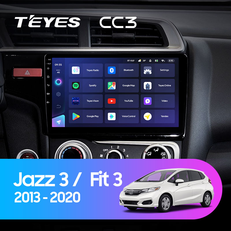 Штатная магнитола Teyes CC3L 3+32G  для Jazz Fit 2013-2020 ТИП-B