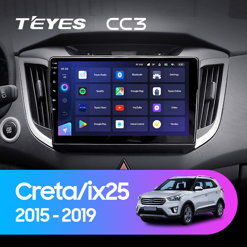 Штатная магнитола Teyes CC3L 4+32G для Hyundai Creta iX25 2015-2019