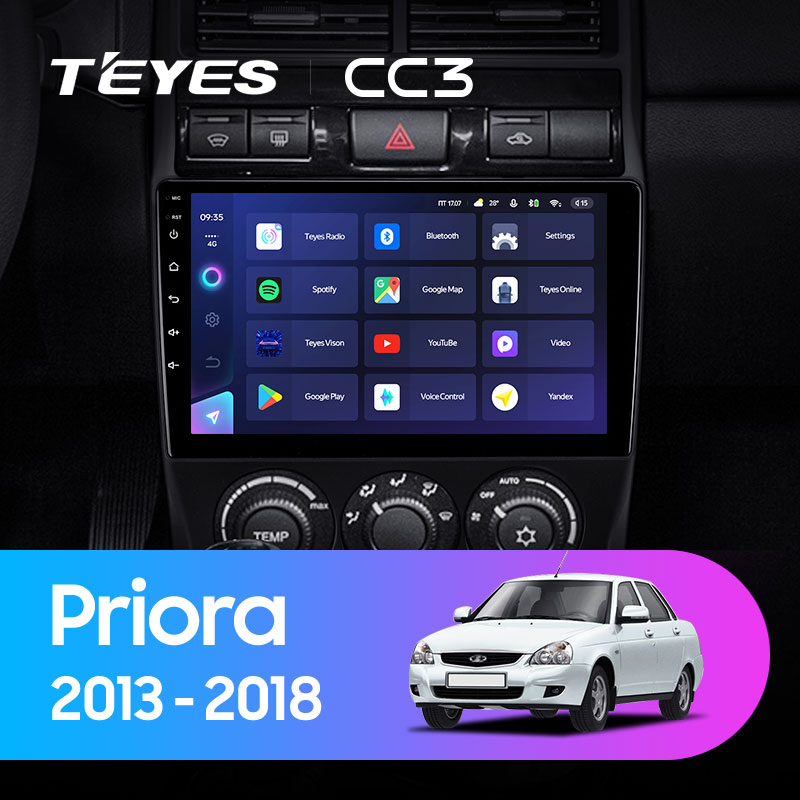 Штатная магнитола Teyes CC3L 4+32G для Priora 2013-2018