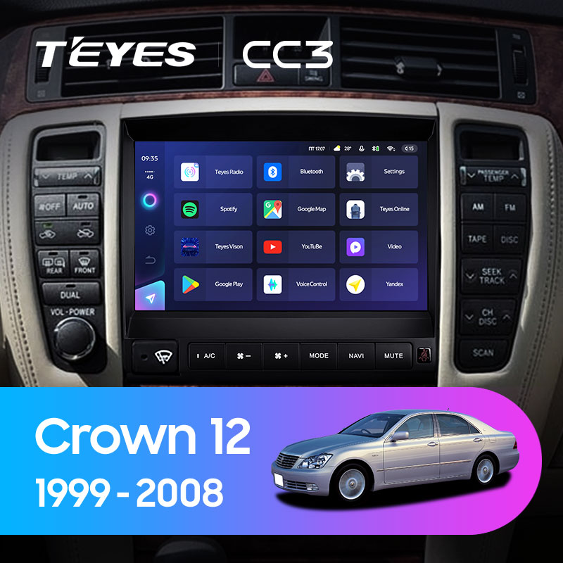 Штатная магнитола Teyes CC3L 4+32G для Toyota Crown 1999-2008 (Правый руль)