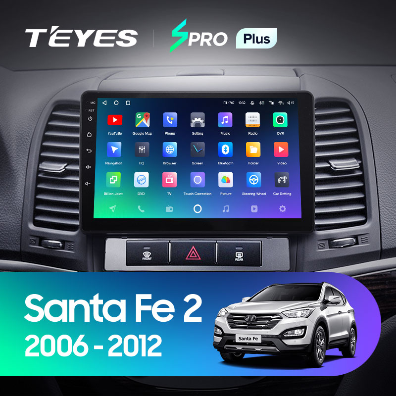 Штатная магнитола Teyes SPRO 4+32G для Hyundai Santa Fe 2 2006-2012