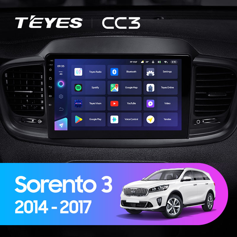 Штатная магнитола Teyes CC3L 4+32G  для Sorento 3 2014-2020 ТИП-A