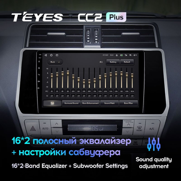 Штатная магнитола Teyes CC2 Plus 3/32 Toyota Land Cruiser Prado 150 (2017-2021)
