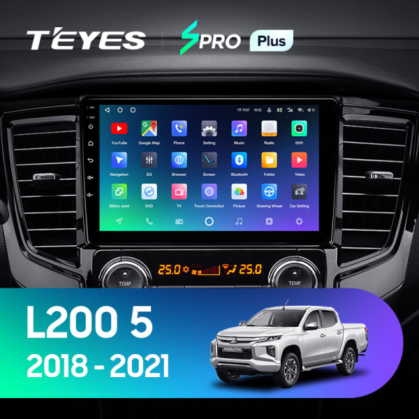 Штатная магнитола Teyes SPRO 4+32G для L200 5 2018-2021 (Правый руль)