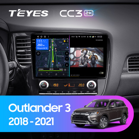 Штатная магнитола Teyes CC3-2K 4+32G  для Outlander 2018-2021 ТИП-B