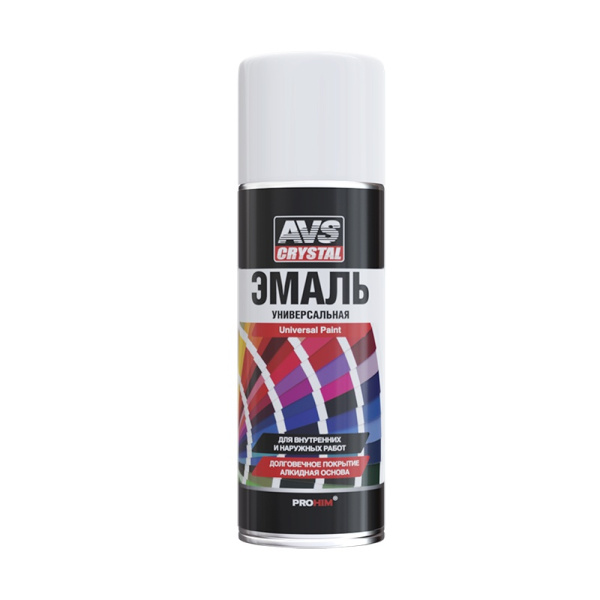 Эмаль универсальная алкид. (белый глянец) (аэрозоль) 520 мл AVS AVK-502