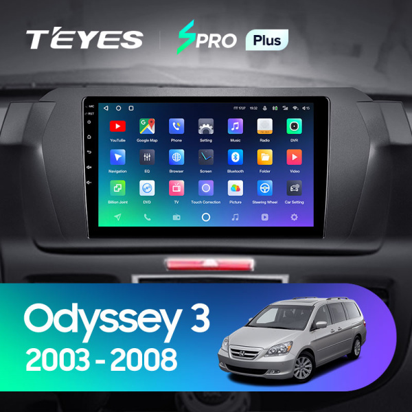 Штатная магнитола Teyes SPRO 3+32G для Odyssey 2003-2008 (Левый руль)