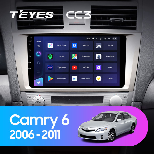 Штатная магнитола Teyes CC3L 4+32G для Toyota Camry 2006-2011 (Правый руль)