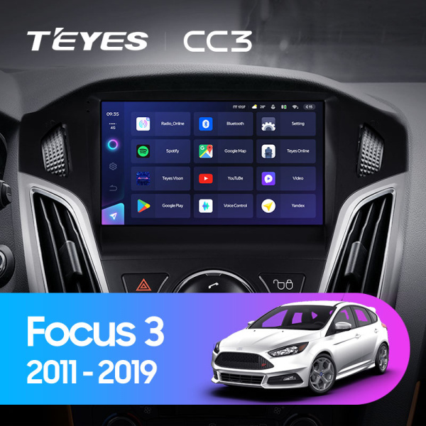 Штатная магнитола Teyes CC3L 4+32G для Focus 2011-2019
