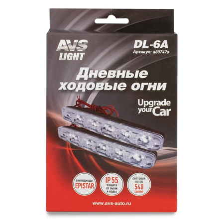 Дневные ходовые огни (DRL) AVS DL-6A (2,4W, 6 светодиодов х 2 шт.)