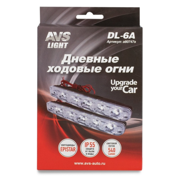 Дневные ходовые огни (DRL) AVS DL-6A (2,4W, 6 светодиодов х 2 шт.)