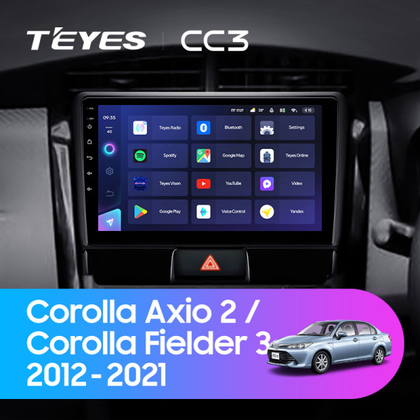 Штатная магнитола Teyes CC3L 4+32G для Toyota Corolla Axio Fielder 2012-2021 (Правый руль)