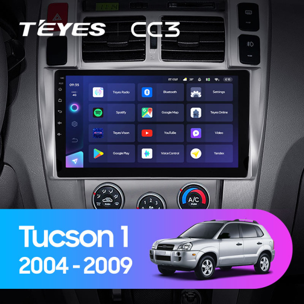 Штатная магнитола Teyes CC3L 4+32G для Hyundai Tucson 2004-2009