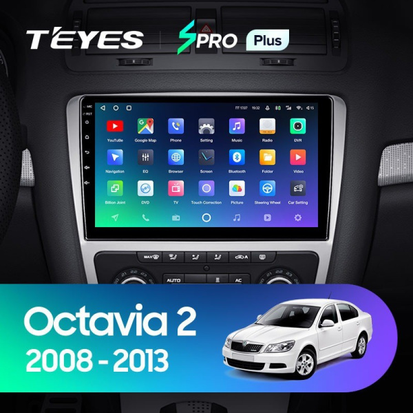 Штатная магнитола Teyes CC2 Plus 4/64 Skoda Octavia 2 A5 (2008-2013) Серая