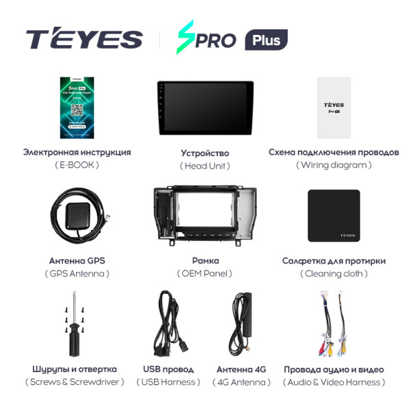 Штатная магнитола Teyes SPRO 4+32G для Toyota Crown 1999-2008 (Правый руль)