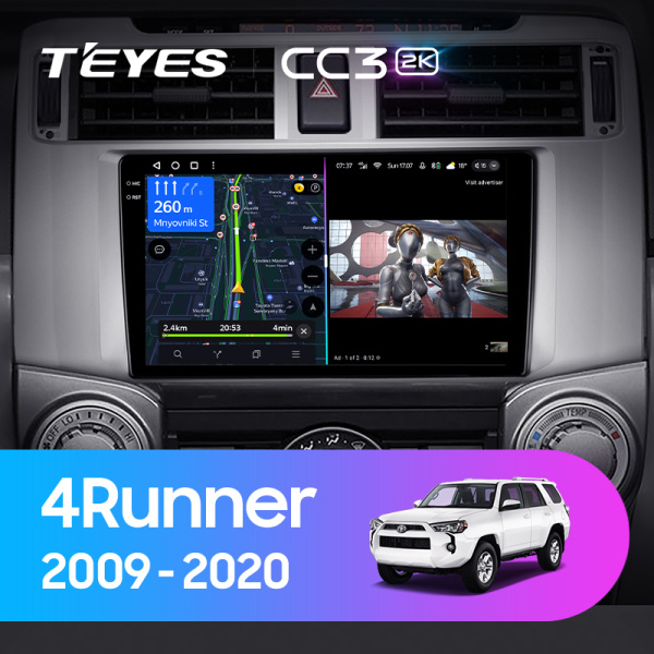 Штатная магнитола Teyes CC3-2K-360 128G для Toyota 4Runner 2009-2020