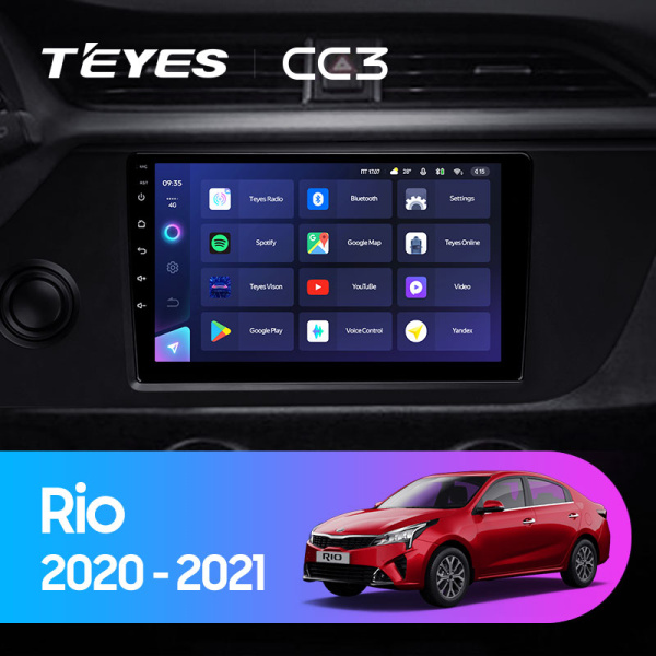 Штатная магнитола Teyes CC3L 4+32G для Kia RIO 4 2020-2021