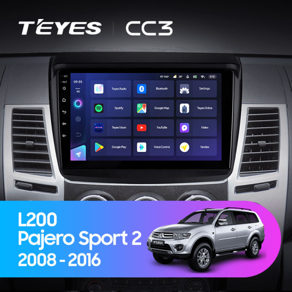 Штатная магнитола Teyes CC3L 4+32G для Pajero Sport2 L200 2008-2016