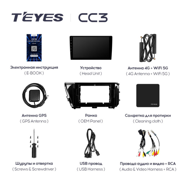 Штатная магнитола Teyes CC3L 4+32G для Toyota Camry 2017-2020 (Правый руль)