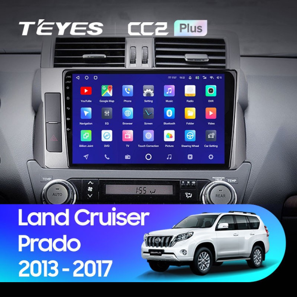 Штатная магнитола Teyes CC2 Plus 4/64 Toyota Land Cruiser Prado 150 (2013-2017)