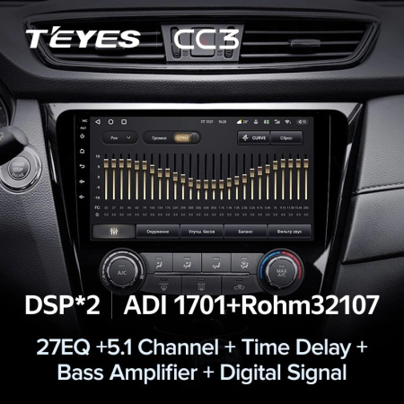 Штатная магнитола Teyes CC3 4/64 Nissan X-Trail X Trail 3 T32 (2013-2017) кондиционер