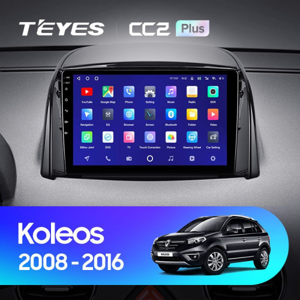 Штатная магнитола Teyes CC2 Plus 4/64 Renault Koleos (2008-2016)