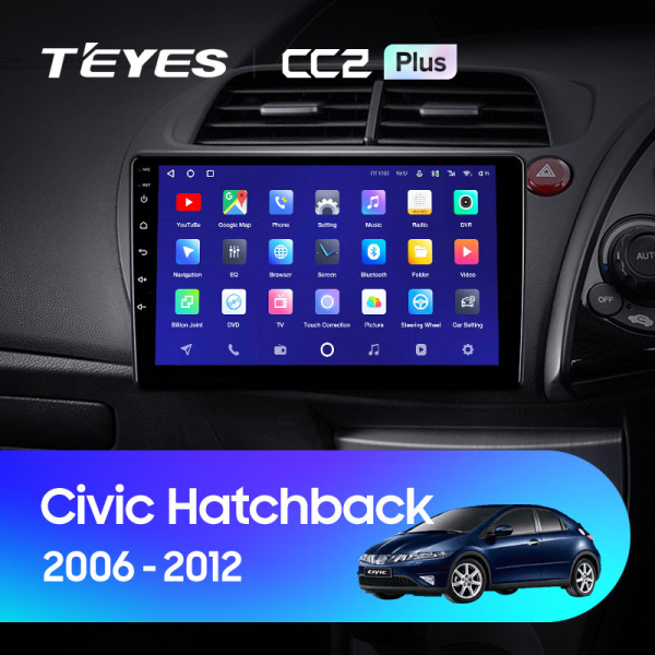 Штатная магнитола Teyes CC2 3+32G для Civic Hatchback 2006-2012 (Правый руль)