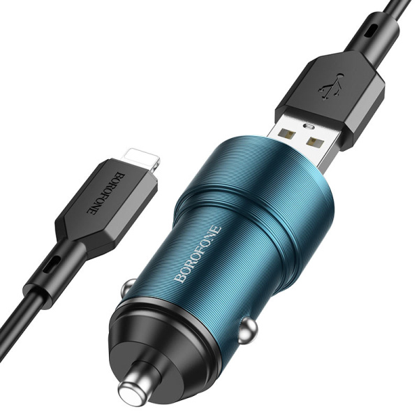 Зарядное устройство авто. BOROFONE BZ19 2.4A 2*USB