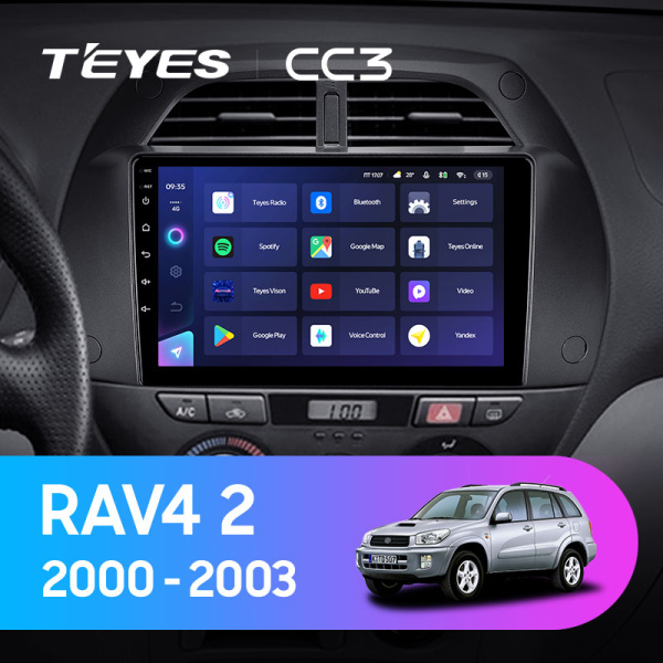 Штатная магнитола Teyes CC3L 4+32G для Toyota RAV4 2000-2003