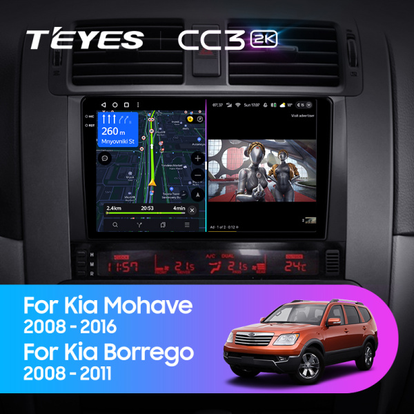 Штатная магнитола Teyes CC3-2K-360 128G для Mohave 2008-2016 Borrego 2008-2011