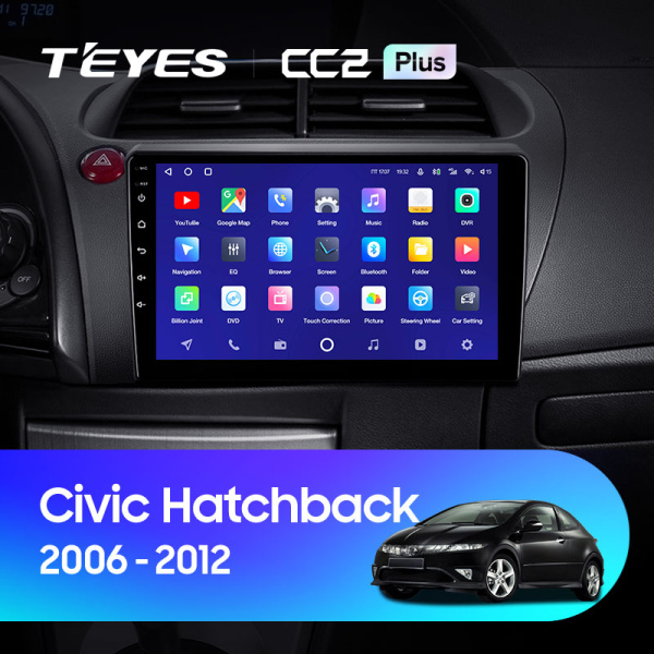 Штатная магнитола Teyes CC2 3+32G для Civic Hatchback 2006-2012 (Левый руль)