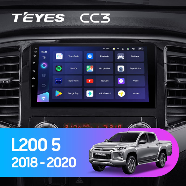 Штатная магнитола Teyes CC3L 4+32G для L200 5 2018-2021 (Левый руль)