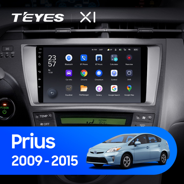 Штатная магнитола Teyes X1 4G 2+32G для Toyota Prius 2009-2015 (Правый руль)