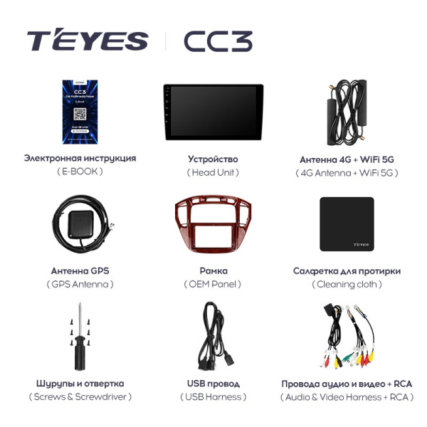 Штатная магнитола Teyes CC3L 4+32G для Toyota Highlander 2001-2007 (Правый руль)